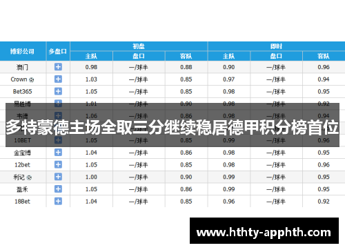 多特蒙德主场全取三分继续稳居德甲积分榜首位